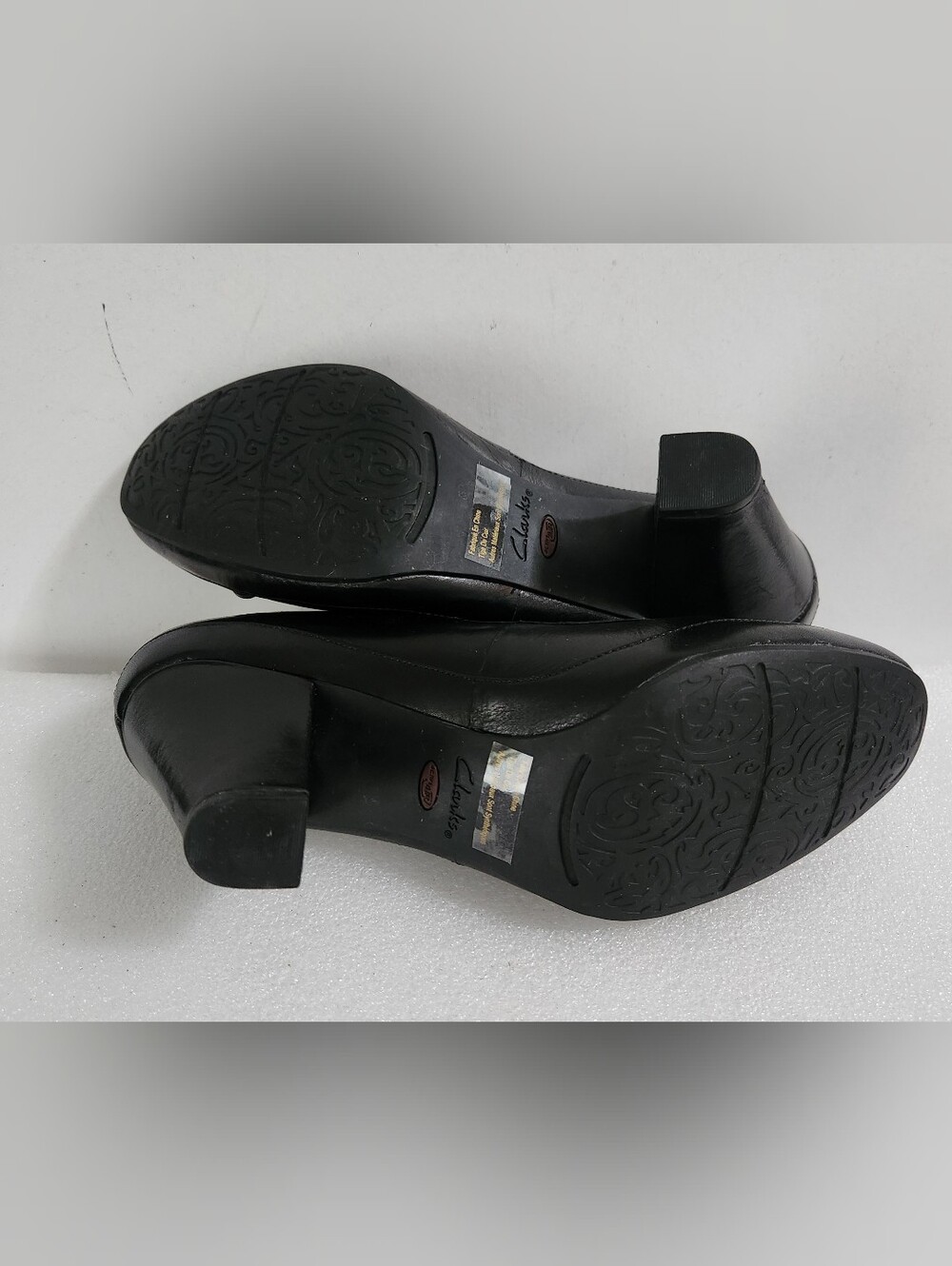 CLARK'S ARTISAN DIAMOND OPAL LEATHER WOMEN'S HEEL SHOES COLOR BLACK SIZE US 9.5M - Picture 6 of 8
